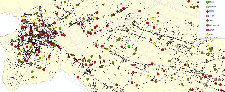 önemli yerler,harita,cbs,yoğunluk,gis,işyeri,dükkan,cami,okul,poi,yol,seçim,2019