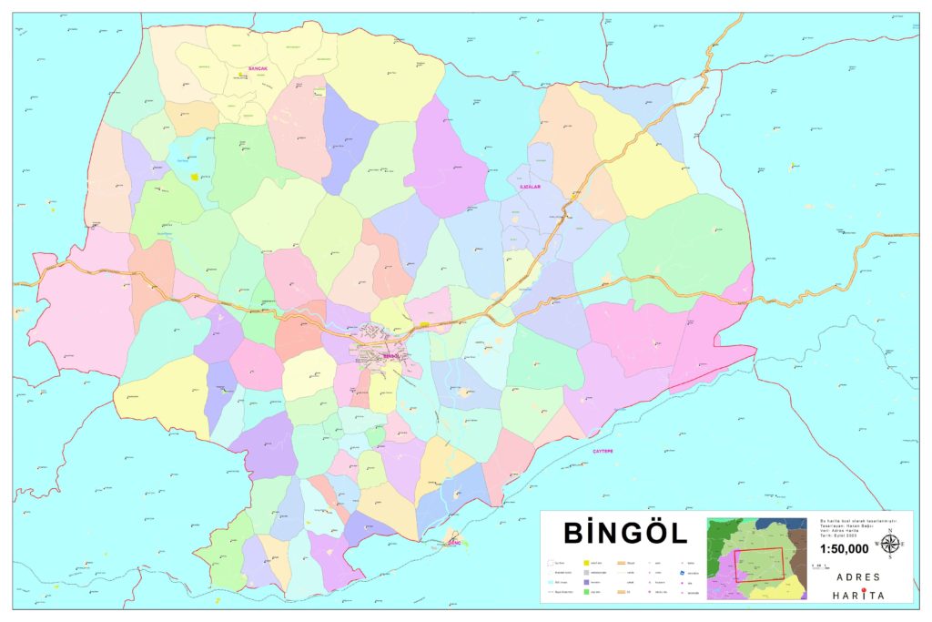 renklendirilmiş köy haritası